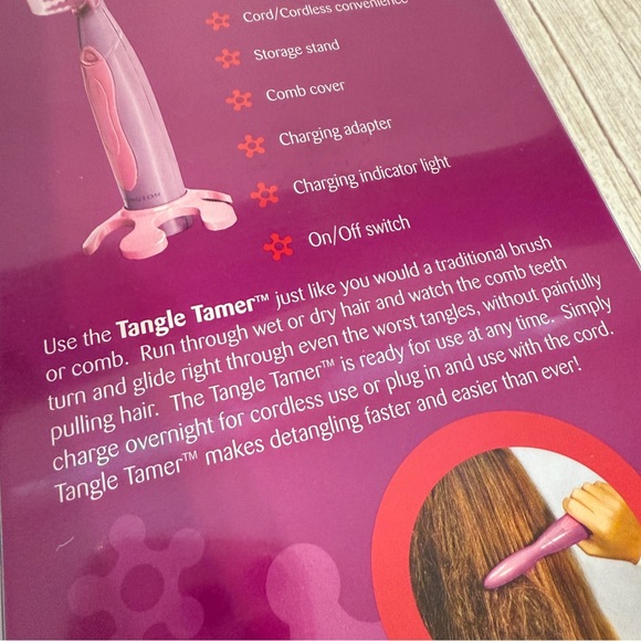 Remington DT800 Tangle Tamer Electric Detangling Comb Wet/Dry Brush Cordless NEW - Picture 7 of 12